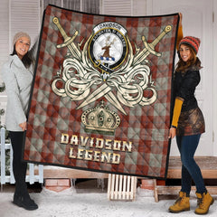 Davidson Dress Dancers Tartan Crest Legend Gold Royal Premium Quilt