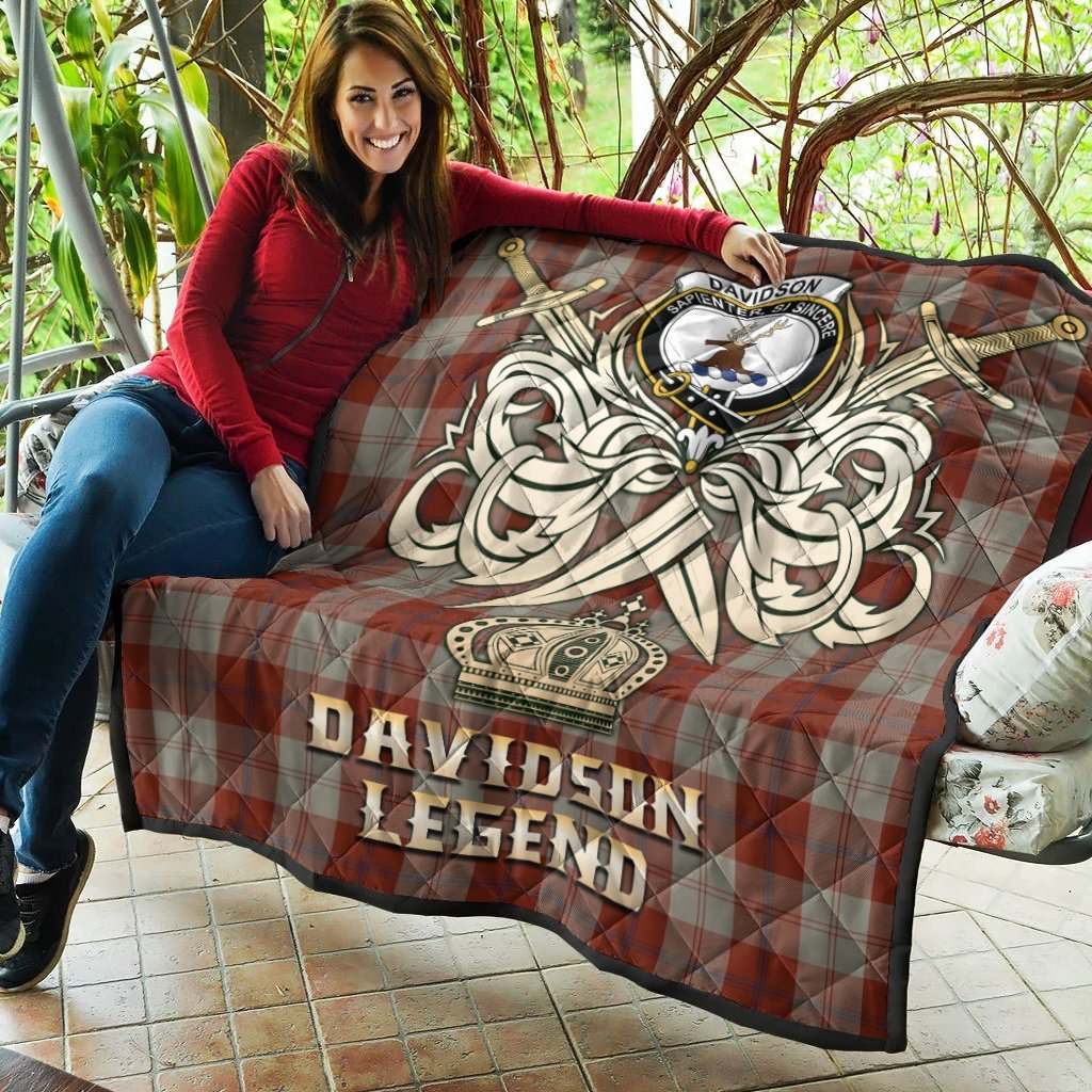 Davidson Dress Dancers Tartan Crest Legend Gold Royal Premium Quilt