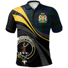 Davidson Modern Tartan Polo Shirt - Royal Coat Of Arms Style
