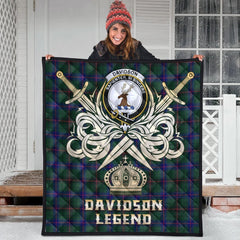 Davidson Modern Tartan Crest Legend Gold Royal Premium Quilt