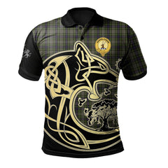 Davidson Tulloch Dress Tartan Polo Shirt Viking Wolf