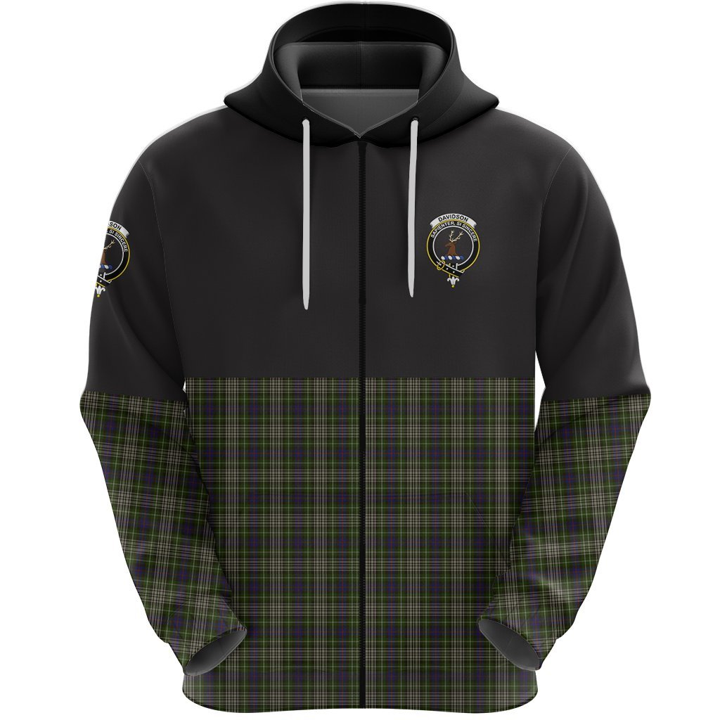 Davidson Tulloch Dress Clan Half Of Tartan Zipper Hoodie