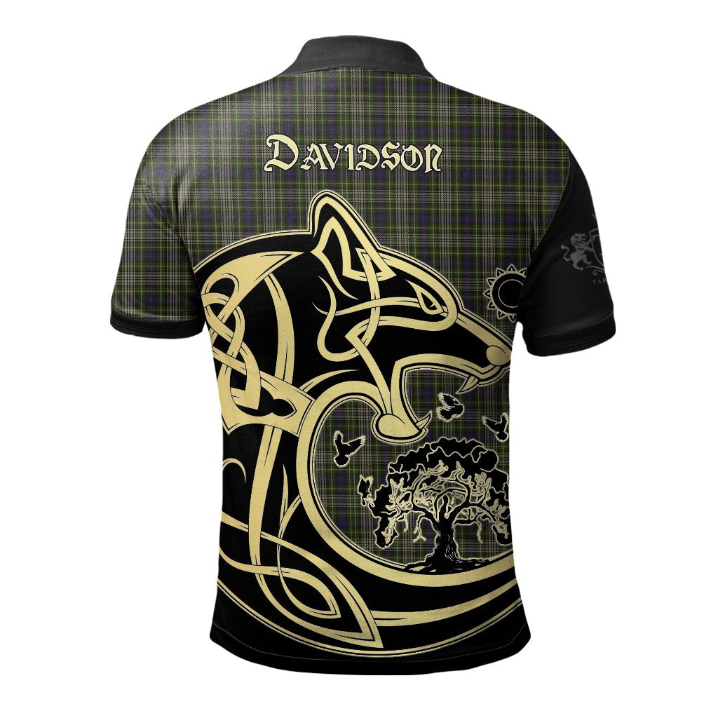 Davidson Tulloch Dress Tartan Polo Shirt Viking Wolf