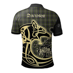 Davidson Tulloch Dress Tartan Polo Shirt Viking Wolf