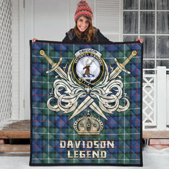 Davidson of Tulloch Tartan Crest Legend Gold Royal Premium Quilt