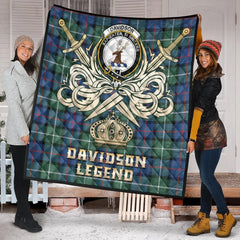 Davidson of Tulloch Tartan Crest Legend Gold Royal Premium Quilt