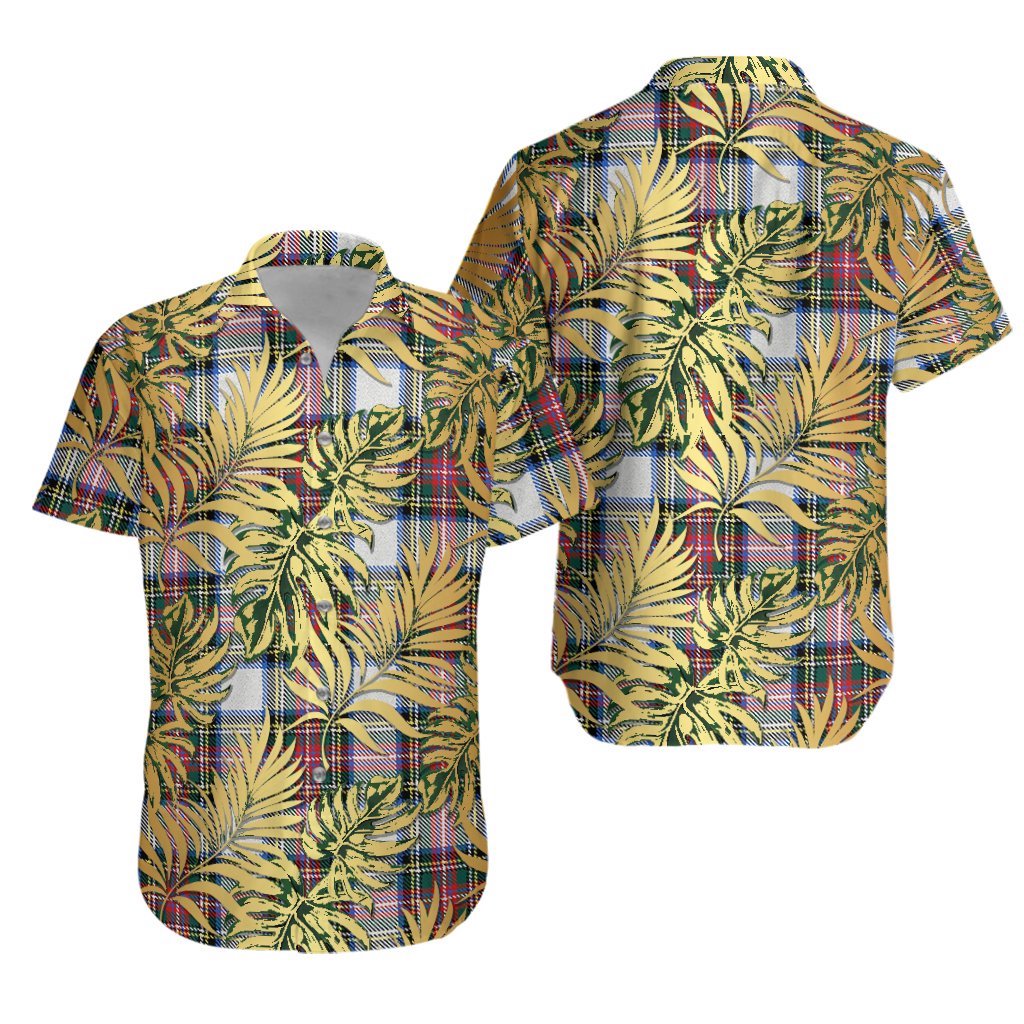 Dennistoun Tartan Vintage Leaves Hawaiian Shirt