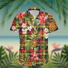 Dewar Tartan Hawaiian Shirt Hibiscus, Coconut, Parrot, Pineapple - Tropical Garden Shirt