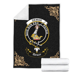 Dewar Crest Tartan Premium Blanket Black