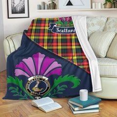 Dewar Tartan Crest Premium Blanket - Thistle Style