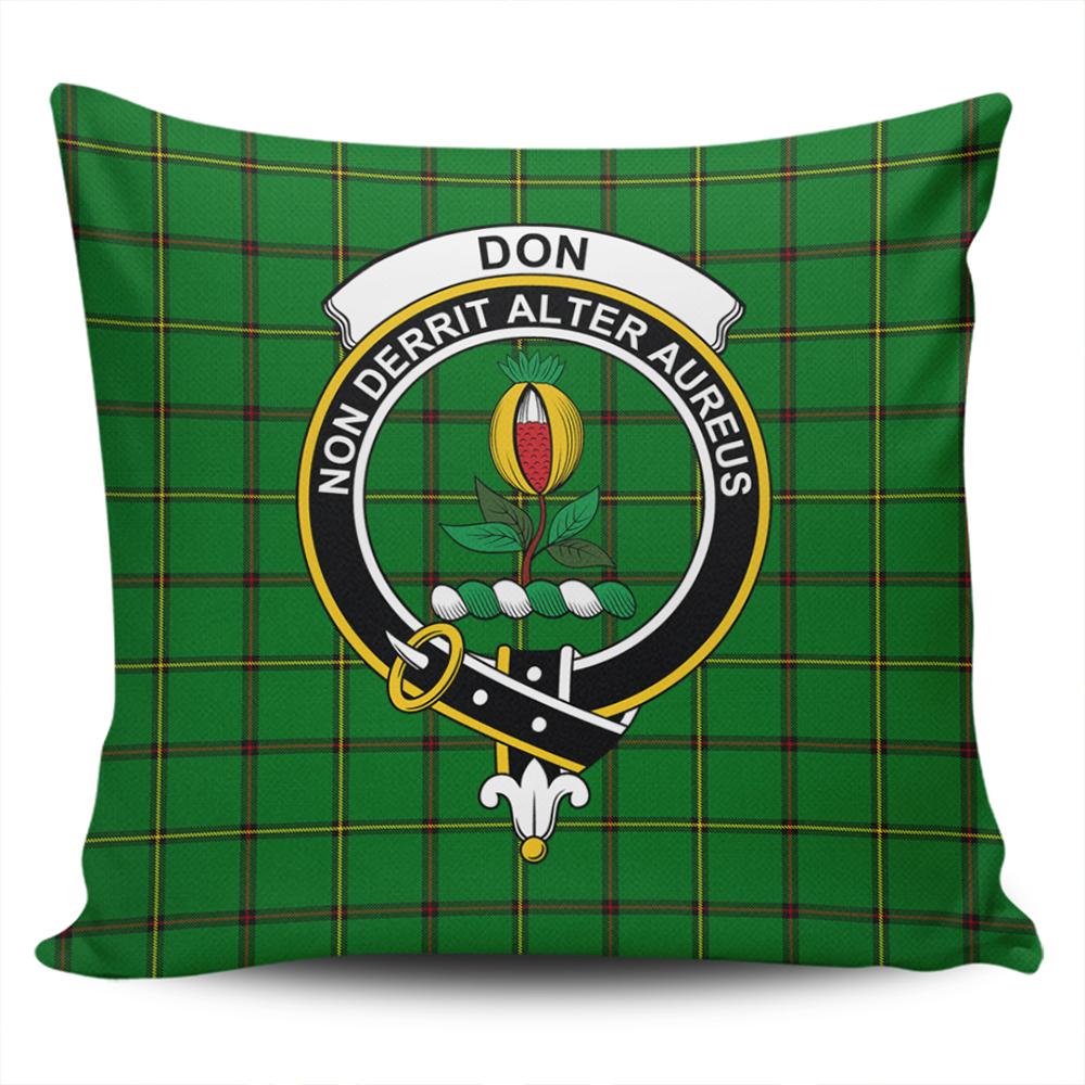 Scottish Don (Tribe-of-Mar) Tartan Crest Pillow Cover - Tartan Cushion Cover