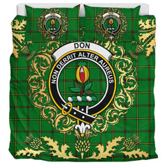 Don Tartan Crest Bedding Set - Golden Thistle Style