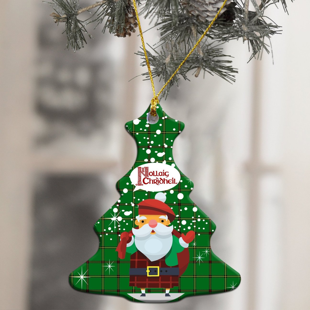 Don (Tribe-of-Mar) Tartan Christmas Ceramic Ornament - Santa Style