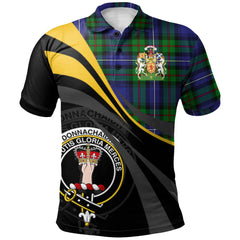 Donnachaidh Tartan Polo Shirt - Royal Coat Of Arms Style