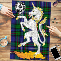 Donnachaidh Tartan Crest Unicorn Scotland Jigsaw Puzzles