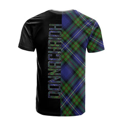 Donnachaidh Tartan T-Shirt Half of Me - Cross Style
