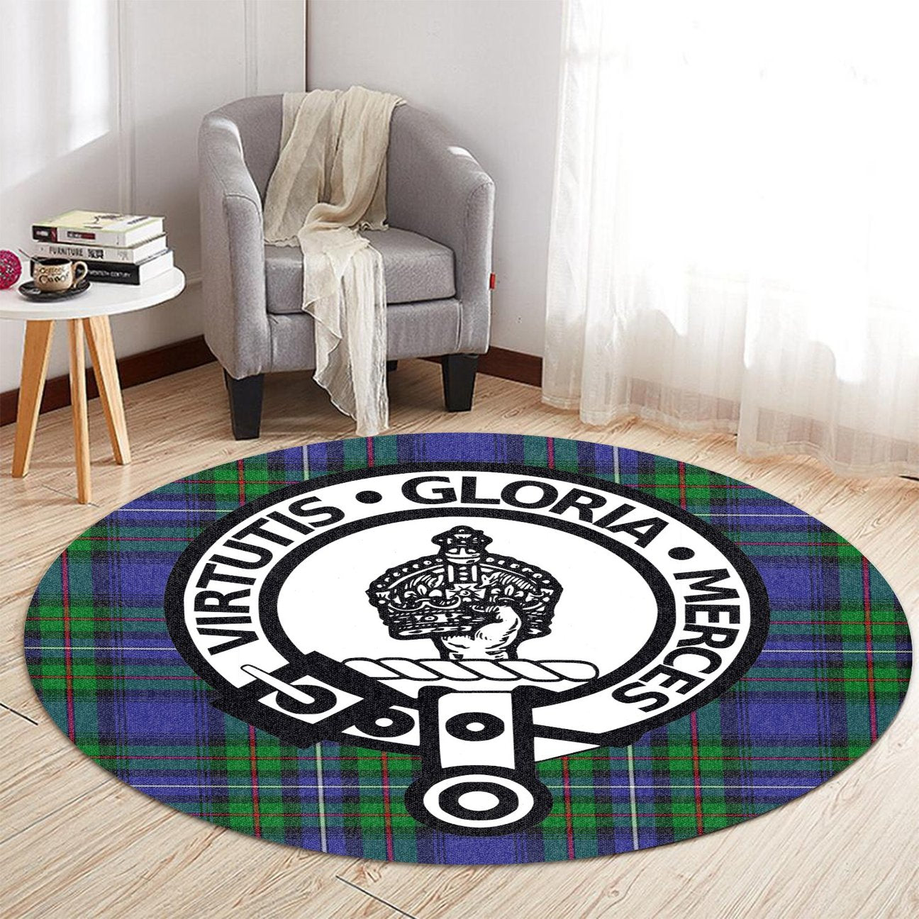 Donnachaidh Tartan Crest Round Rug