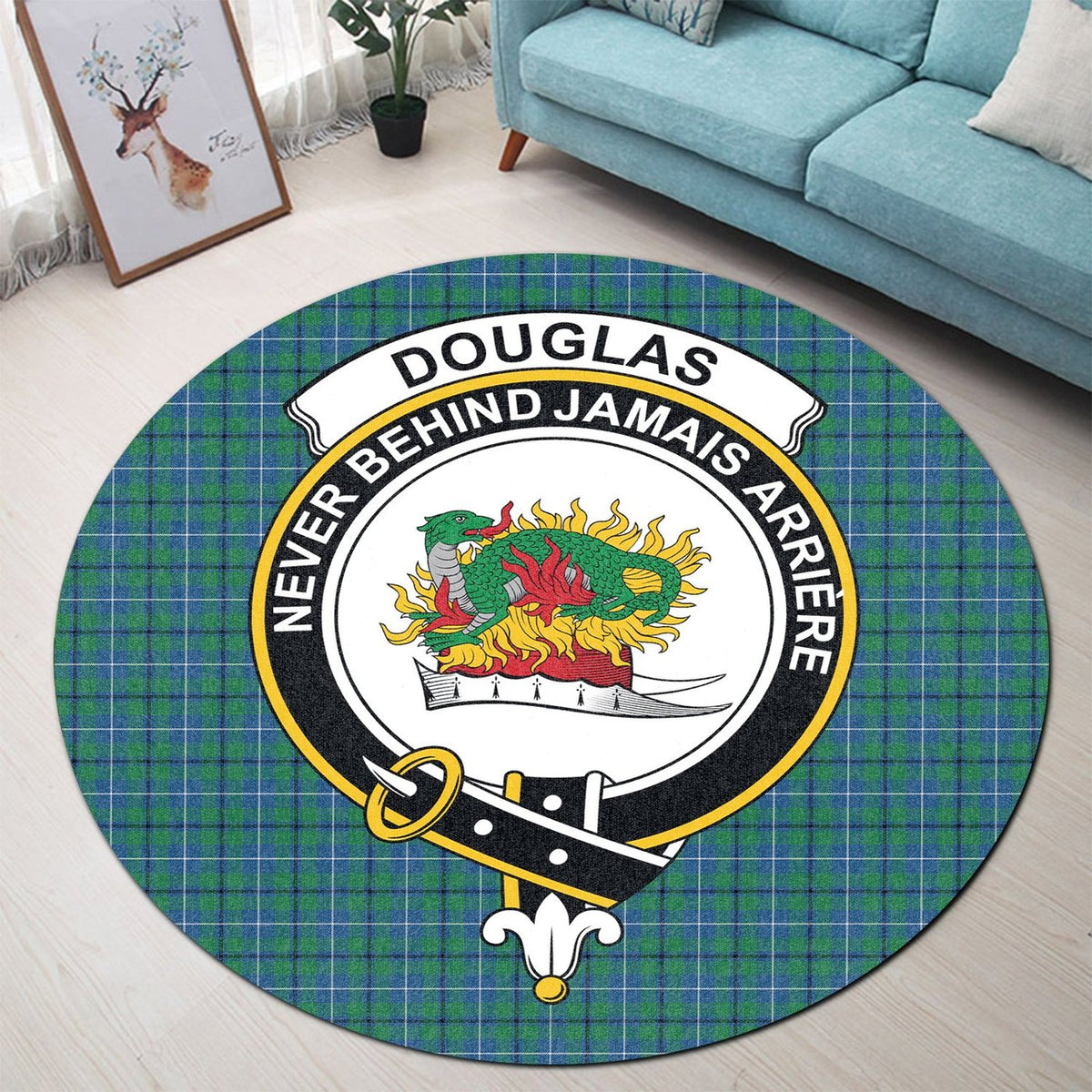 Douglas Ancient Tartan Crest Round Rug