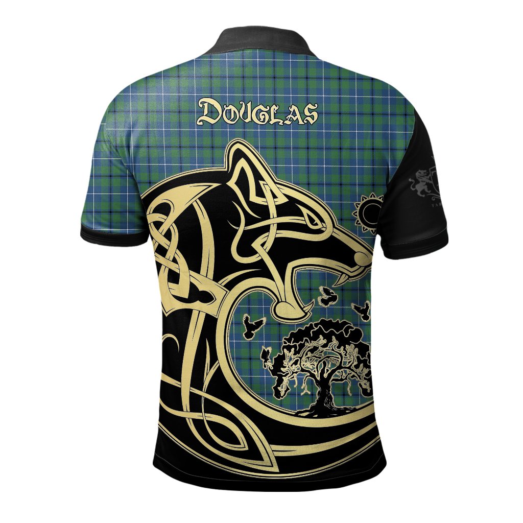 Douglas Ancient Tartan Polo Shirt Viking Wolf
