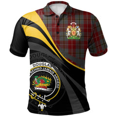 Douglas Ancient Red Tartan Polo Shirt - Royal Coat Of Arms Style