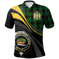 Douglas Black Tartan Polo Shirt - Royal Coat Of Arms Style
