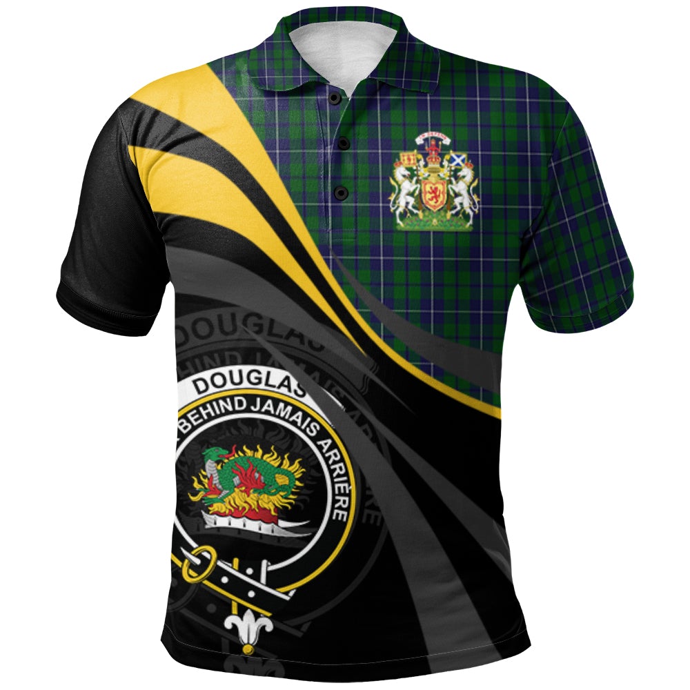 Douglas Green Tartan Polo Shirt - Royal Coat Of Arms Style