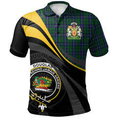 Douglas Green Tartan Polo Shirt - Royal Coat Of Arms Style