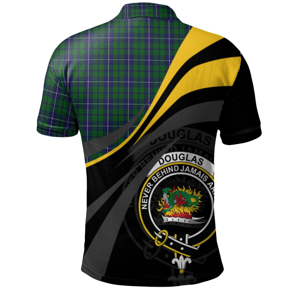 Douglas Green Tartan Polo Shirt - Royal Coat Of Arms Style