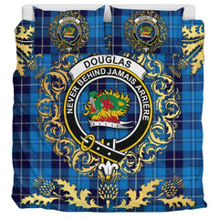 Douglas Variation Tartan Crest Bedding Set - Golden Thistle Style