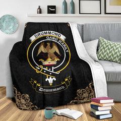 Drummond Crest Tartan Premium Blanket Black