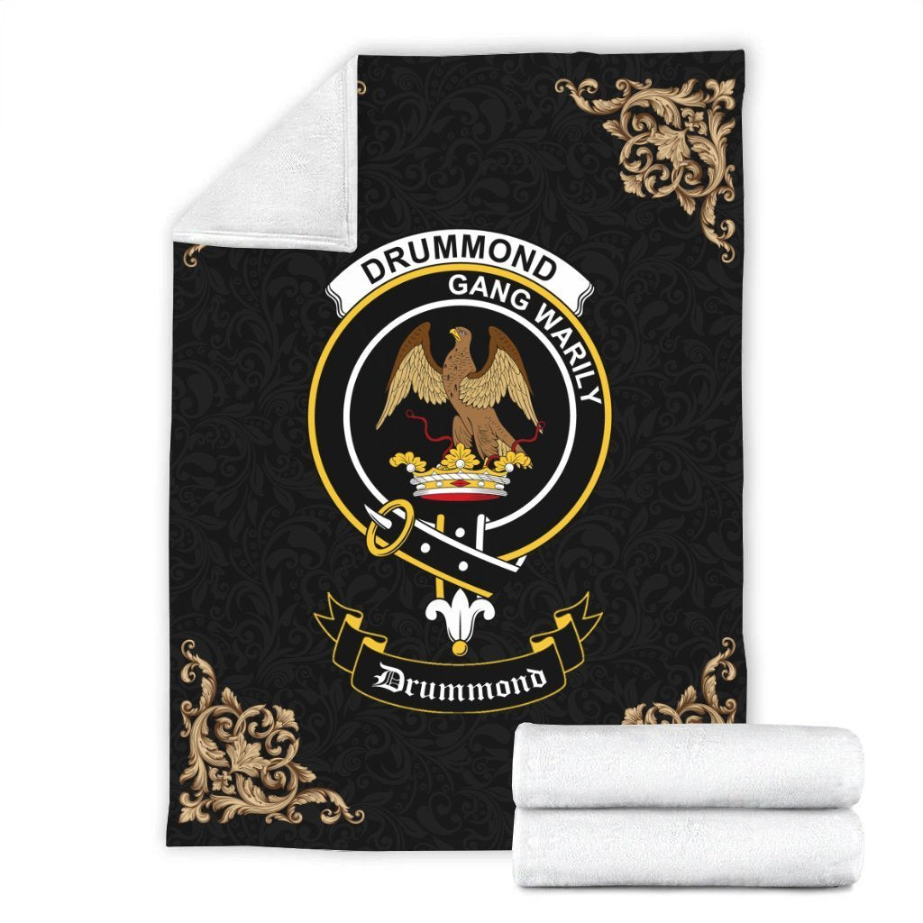 Drummond Crest Tartan Premium Blanket Black