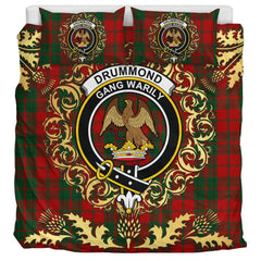 Drummond 03 Tartan Crest Bedding Set - Golden Thistle Style