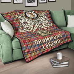 Drummond of Strathallan Tartan Crest Legend Gold Royal Premium Quilt