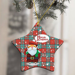 Dunbar Ancient Tartan Christmas Ceramic Ornament - Santa Style