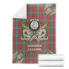 Dunbar Ancient Tartan Gold Courage Symbol Blanket