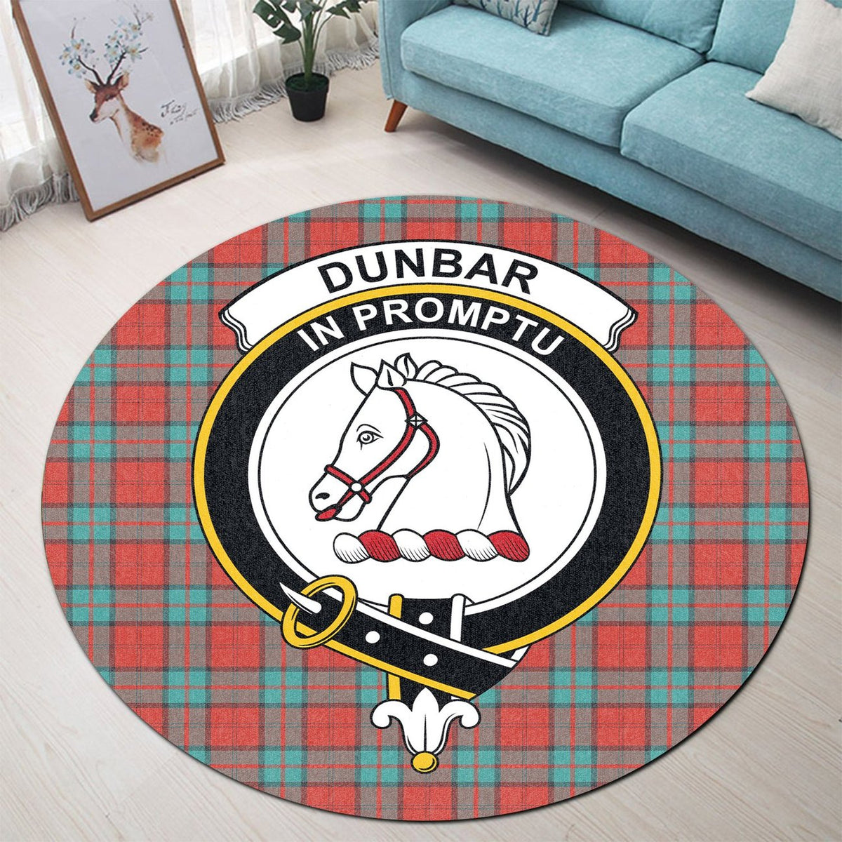 Dunbar Ancient Tartan Crest Round Rug