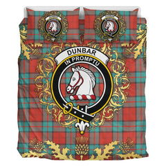 Dunbar Ancient Tartan Crest Bedding Set - Golden Thistle Style