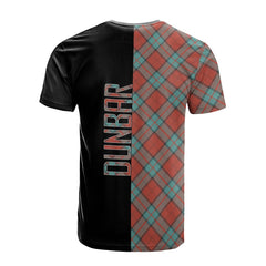 Dunbar Ancient Tartan T-Shirt Half of Me - Cross Style