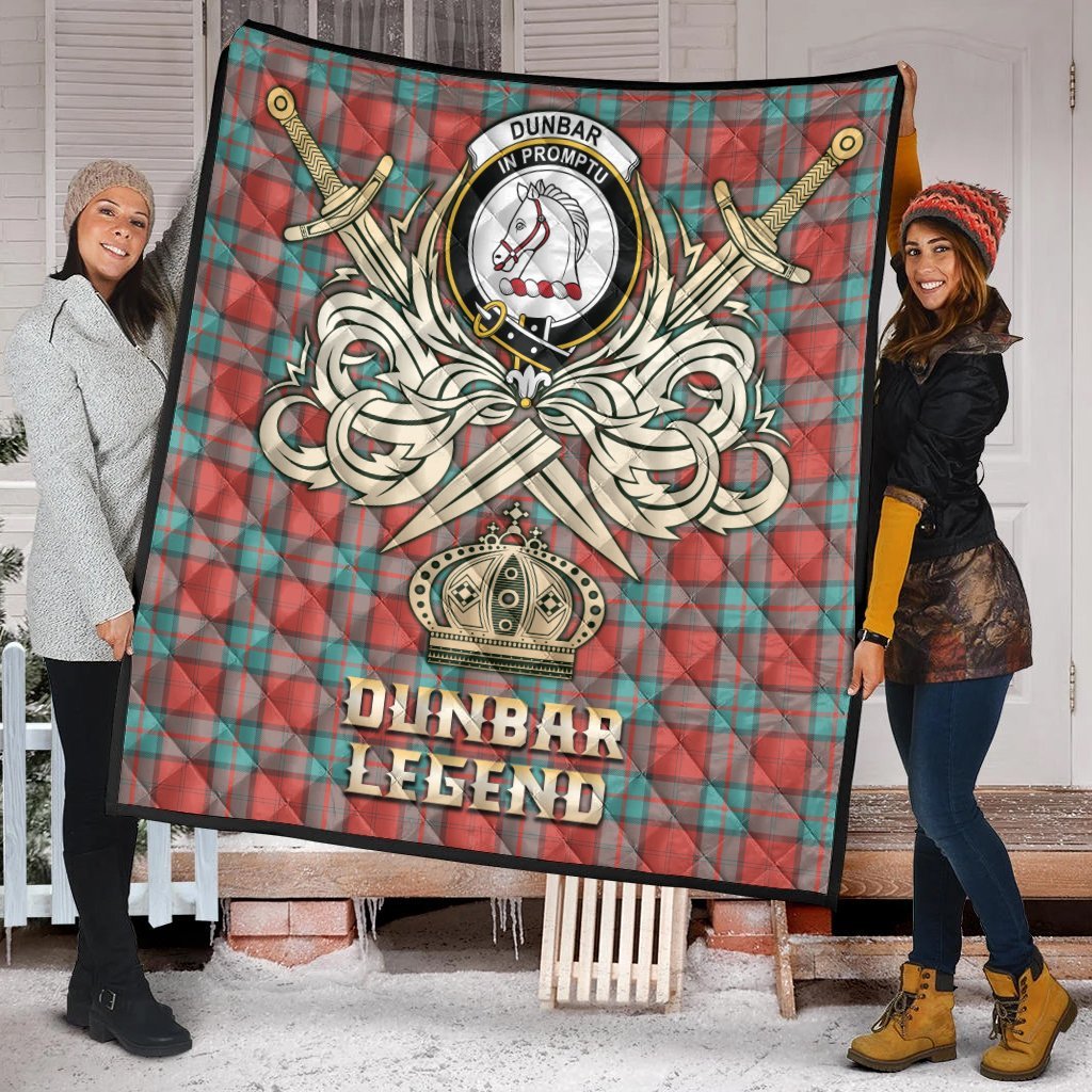 Dunbar Ancient Tartan Crest Legend Gold Royal Premium Quilt