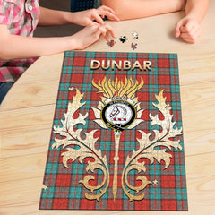 Dunbar Ancient Tartan Crest Thistle Jigsaw Puzzles