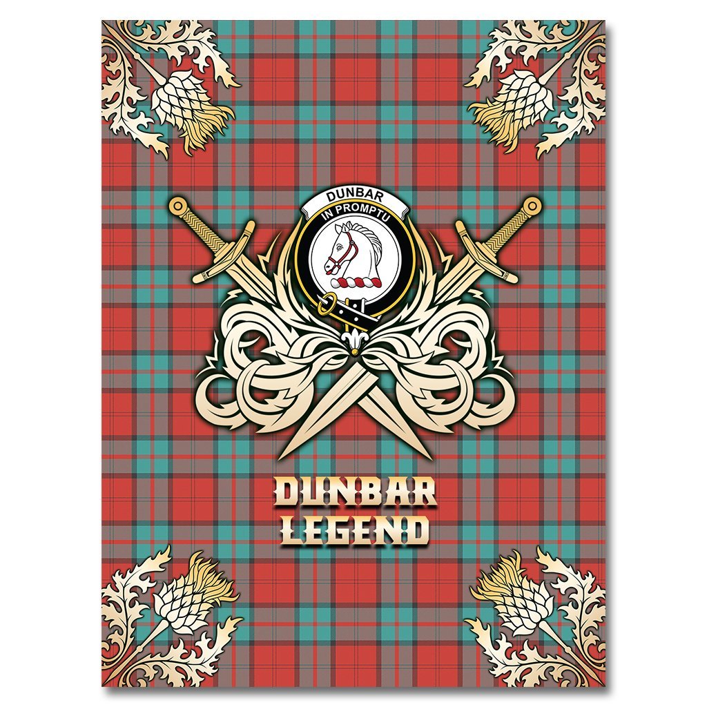 Dunbar Ancient Tartan Gold Courage Symbol Blanket