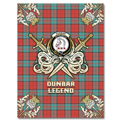 Dunbar Ancient Tartan Gold Courage Symbol Blanket