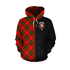 Dunbar Modern Tartan Hoodie Half of Me - Cross Style