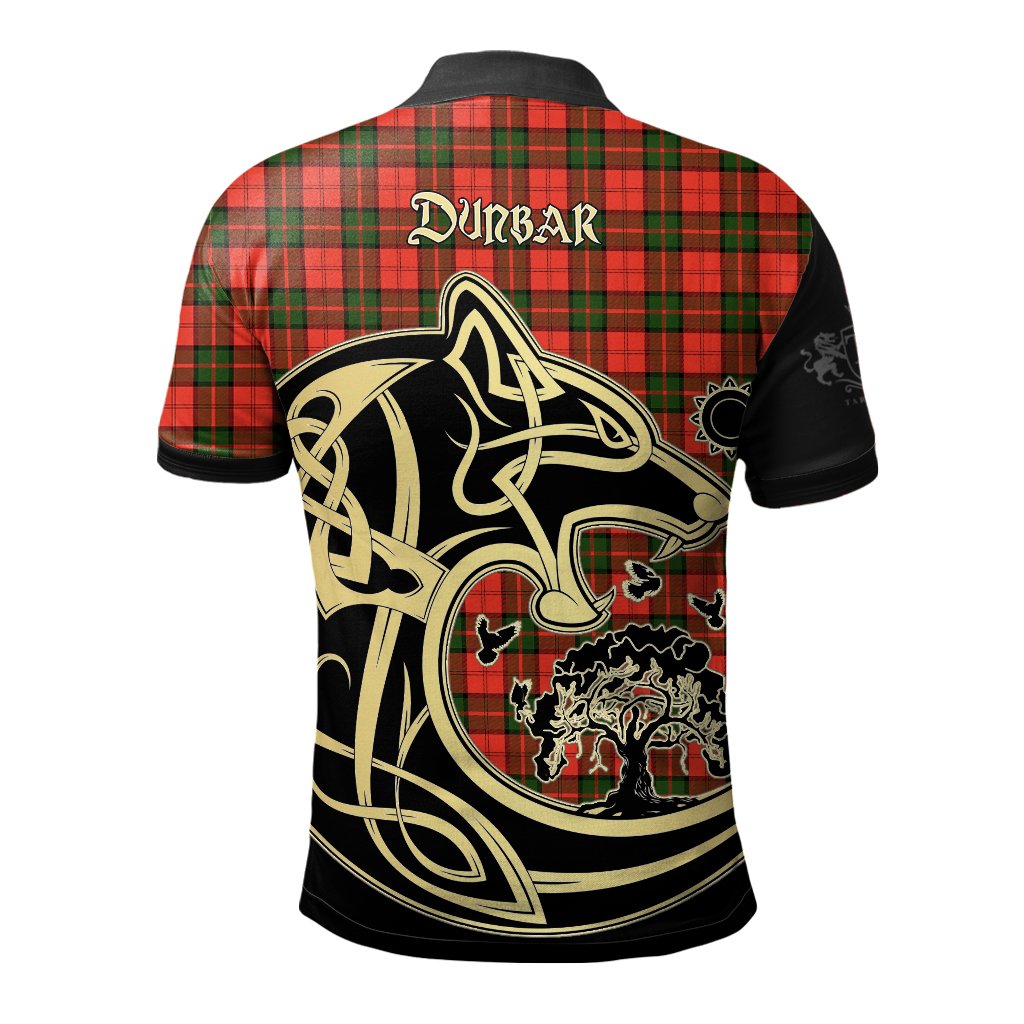 Dunbar Modern Tartan Polo Shirt Viking Wolf