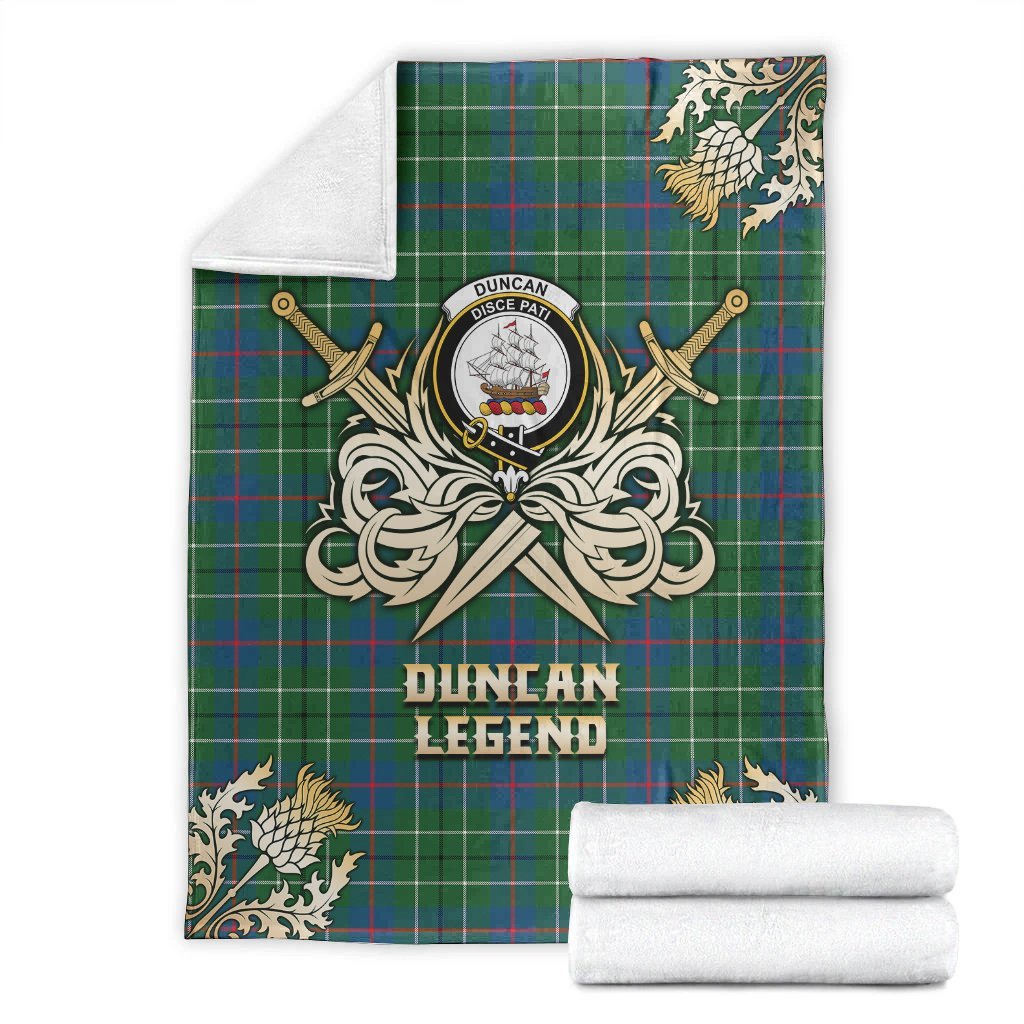 Duncan Ancient Tartan Gold Courage Symbol Blanket