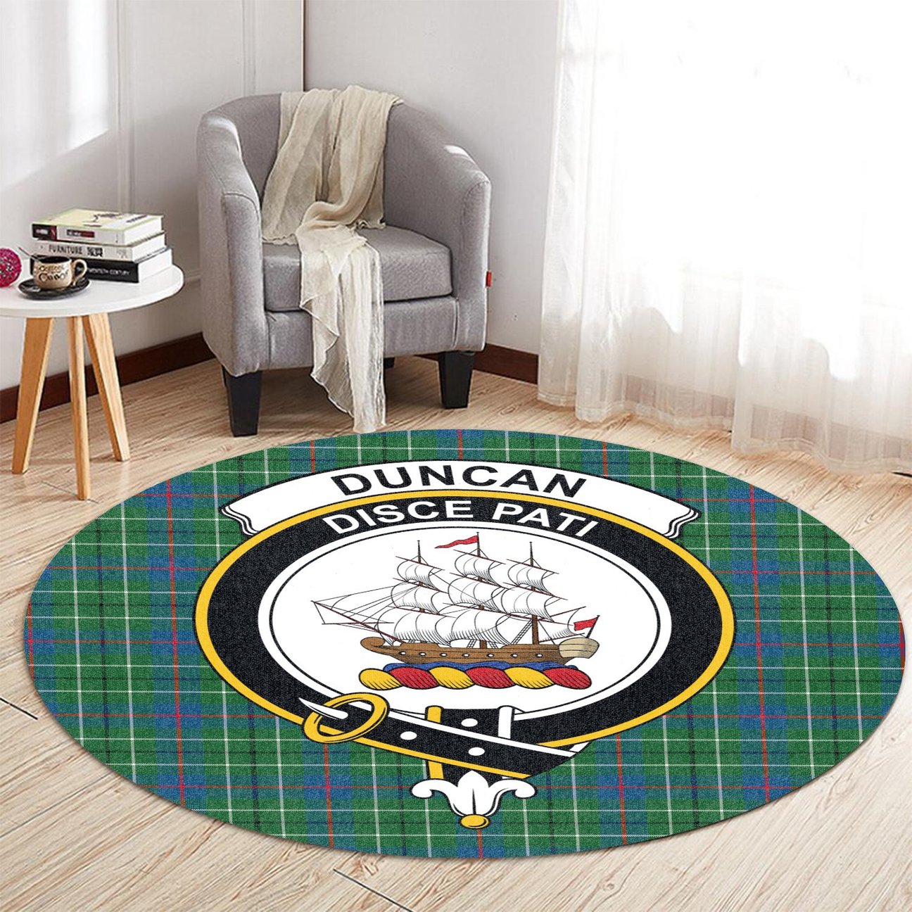 Duncan Ancient Tartan Crest Round Rug