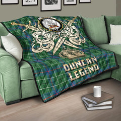 Duncan Ancient Tartan Crest Legend Gold Royal Premium Quilt