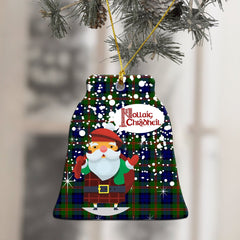 Dundas Modern 02 Tartan Christmas Ceramic Ornament - Santa Style