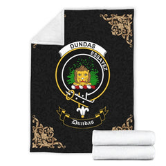 Dundas Crest Tartan Premium Blanket Black