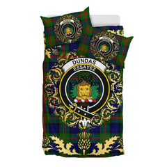 Dundas Modern 02 Tartan Crest Bedding Set - Golden Thistle Style